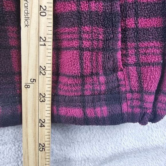 Columbia Full Zip Fleece Sweater Jacket Women's Size Medium Pink Plaid - Picture 11 of 12